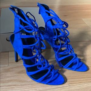Zara Cobalt Blue Strappy Heels US Size 8, Euro 39